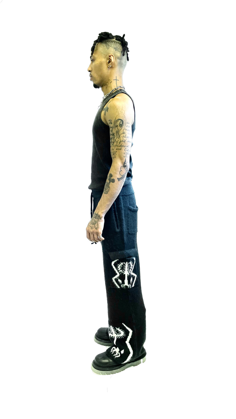 The Sacred Tree Mohair Flared Cargos (BLK)