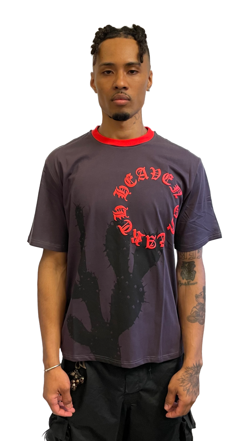 HEAVEN ON EARTH CACTUS RINGER TEE DUSK
